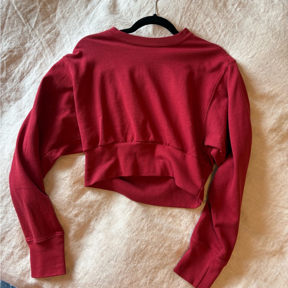TALENTLESS Red Cropped Relaxed Hoodie
